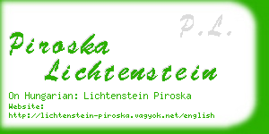 piroska lichtenstein business card